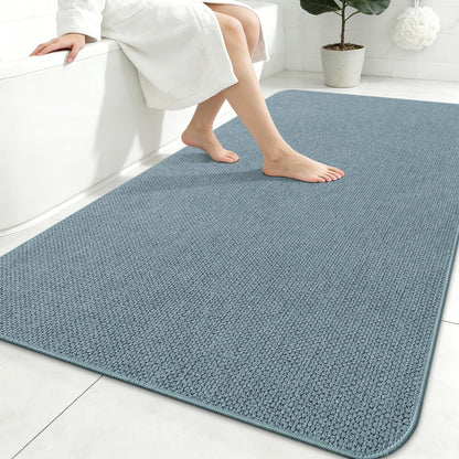 Smiry Ultra Thin Bath Mat 30X20, Non Slip Rubber Washable Bathroom Rugs