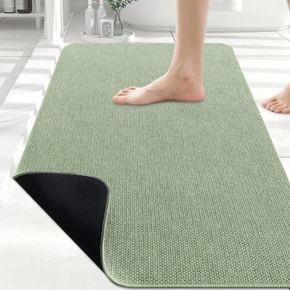 Smiry Ultra Thin Bath Mat 30X20, Non Slip Rubber Washable Bathroom Rugs