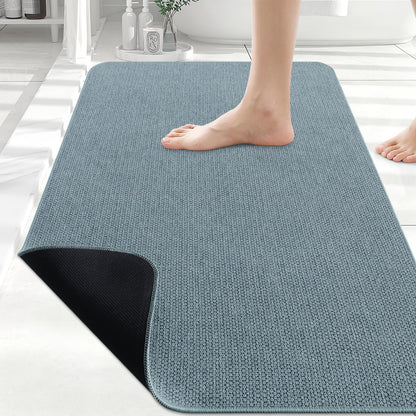 Smiry Ultra Thin Bath Mat 30X20, Non Slip Rubber Washable Bathroom Rugs