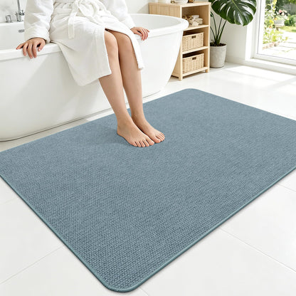 Smiry Ultra Thin Bath Mat 30X20, Non Slip Rubber Washable Bathroom Rugs