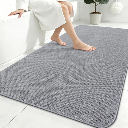 Smiry Ultra Thin Bath Mat 30X20, Non Slip Rubber Washable Bathroom Rugs