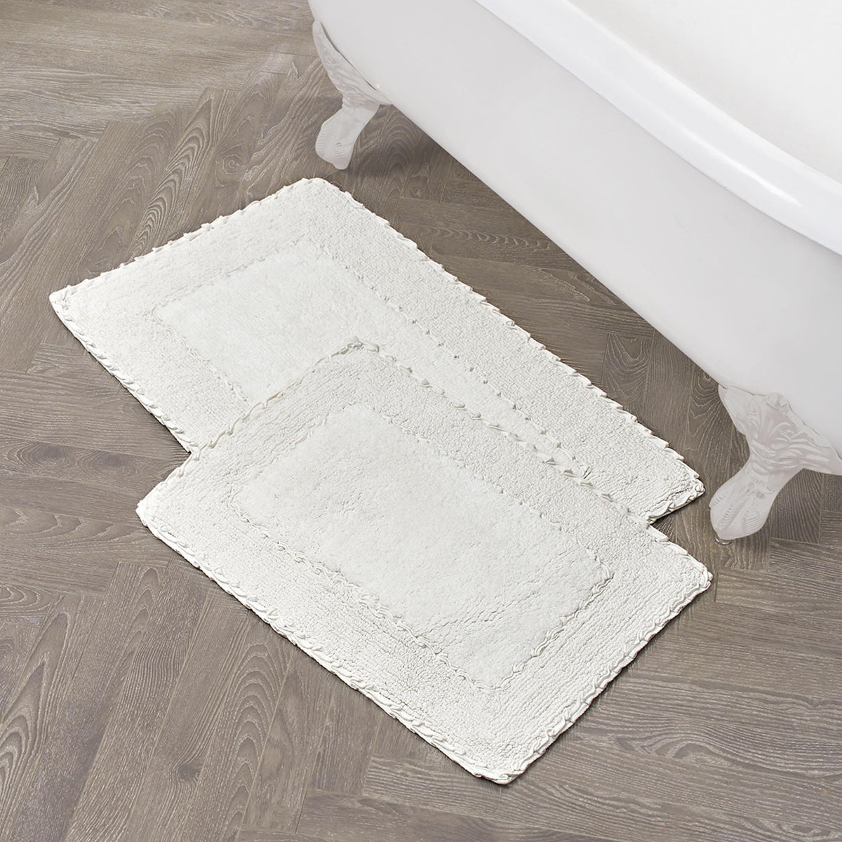 Laura Ashley Ruffle Border 100% Cotton Bath Rug, Sage Green, 17"x 24"
