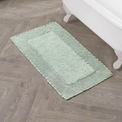 Laura Ashley Ruffle Border 100% Cotton Bath Rug, Sage Green, 17"x 24"