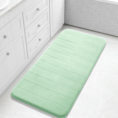 Yimobra Memory Foam Bath Mat, Super Soft Absorbent Bathroom Rug Non Slip, Quick Dry, Machine Washable Floor Carpet for Tub Shower, Home Decor Accessories, 24x17, Cream