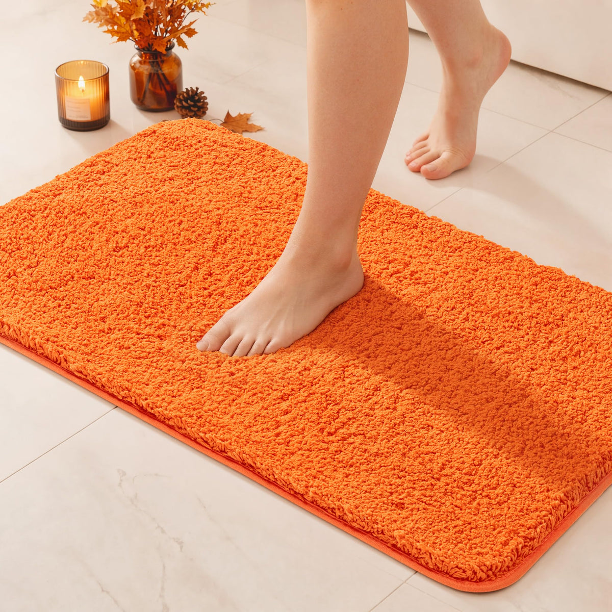 MIULEE Teal Bathroom Rugs Soft Small Microfiber Bath Mat 16x24 Inch