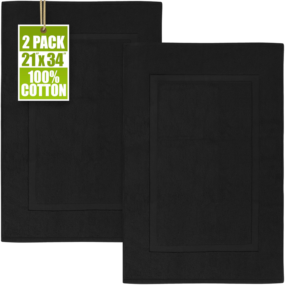 Utopia Towels Cotton Bath Mat, 21x34 in, 2 Pack, White