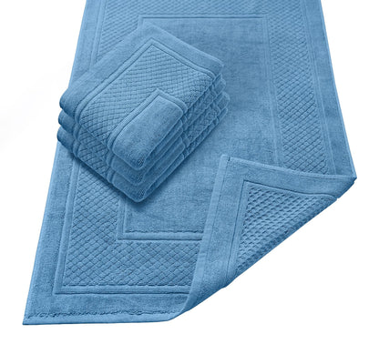 Avalon Towels Beige Bath Mat - 100% Cotton Set of 2 Absorbent Bathmat - Bathroom Mats Quick Dry Bath Mats for Bathrooms (22x34 Inches)