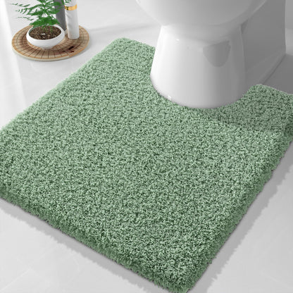 Yimobra Bathroom Rugs Non Slip Washable, Ultra Soft and Water Absorbent Bath Mats, Fluffy Shower Mat Outside, Plush Matts for Bathroom Floor/Sink, 24X17, Home Decor Accessories, Light Gray and White