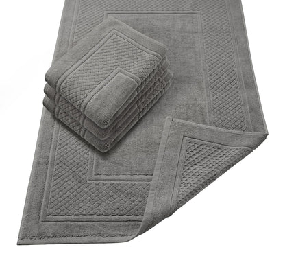 Avalon Towels Beige Bath Mat - 100% Cotton Set of 2 Absorbent Bathmat - Bathroom Mats Quick Dry Bath Mats for Bathrooms (22x34 Inches)