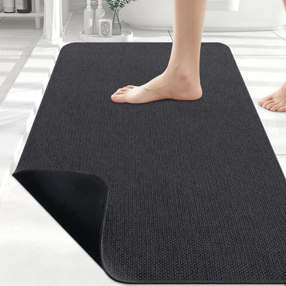 Smiry Ultra Thin Bath Mat 30X20, Non Slip Rubber Washable Bathroom Rugs