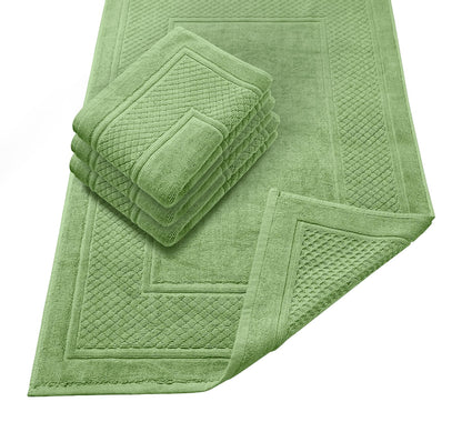 Avalon Towels Beige Bath Mat - 100% Cotton Set of 2 Absorbent Bathmat - Bathroom Mats Quick Dry Bath Mats for Bathrooms (22x34 Inches)