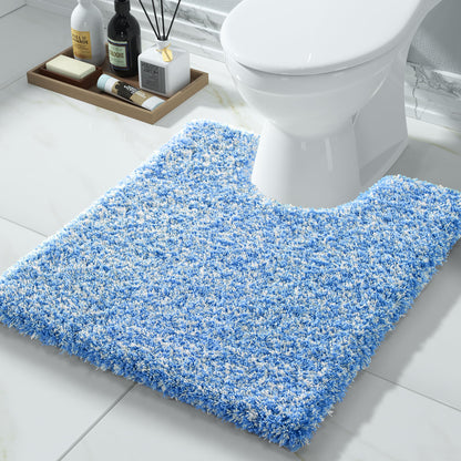 Yimobra Bathroom Rugs Non Slip Washable, Ultra Soft and Water Absorbent Bath Mats, Fluffy Shower Mat Outside, Plush Matts for Bathroom Floor/Sink, 24X17, Home Decor Accessories, Light Gray and White