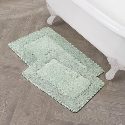 Laura Ashley Ruffle Border 100% Cotton Bath Rug, Sage Green, 17"x 24"