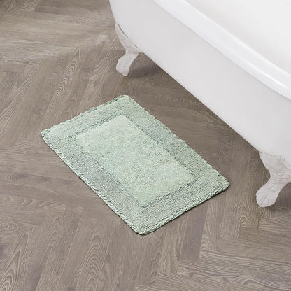 Laura Ashley Ruffle Border 100% Cotton Bath Rug, Sage Green, 17"x 24"