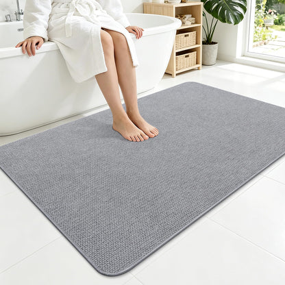 Smiry Ultra Thin Bath Mat 30X20, Non Slip Rubber Washable Bathroom Rugs