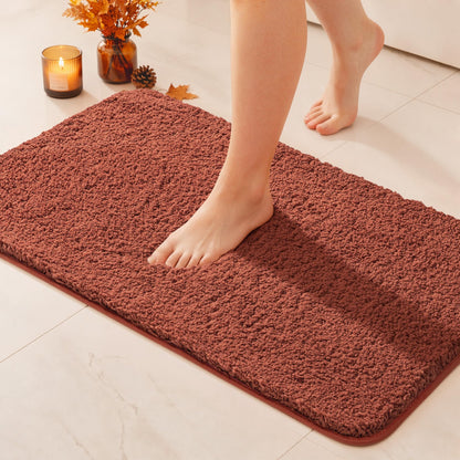 MIULEE Teal Bathroom Rugs Soft Small Microfiber Bath Mat 16x24 Inch
