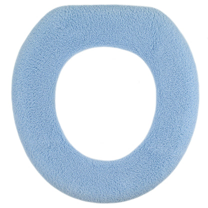 Soft Toilet Seat Cover - Plush, Thick Fabric Toilet Seat Warmer for Round & Elongated 14x18" Toilet Seats - Reusable, Machine-Washable, Easy-Install - Gift-Ready Packaging - Infinity Blue