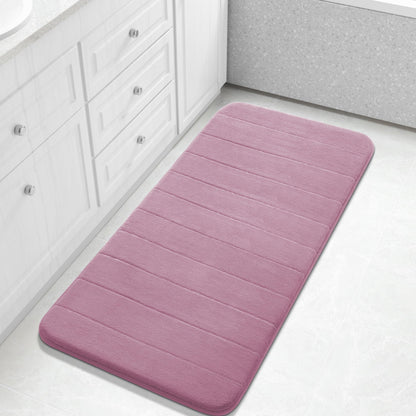 Yimobra Memory Foam Bath Mat, Super Soft Absorbent Bathroom Rug Non Slip, Quick Dry, Machine Washable Floor Carpet for Tub Shower, Home Decor Accessories, 24x17, Cream