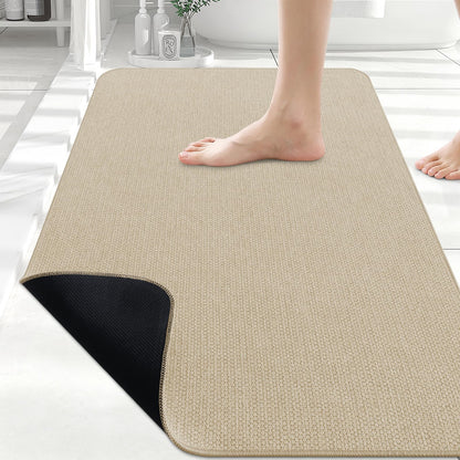 Smiry Ultra Thin Bath Mat 30X20, Non Slip Rubber Washable Bathroom Rugs