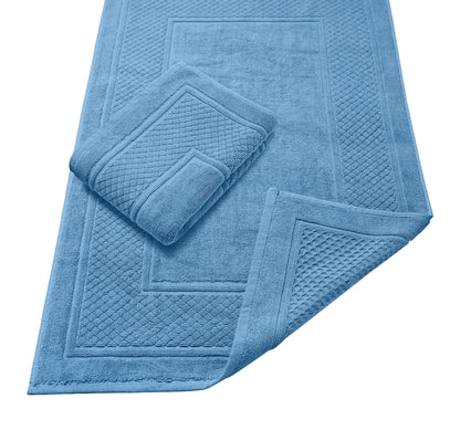 Avalon Towels Beige Bath Mat - 100% Cotton Set of 2 Absorbent Bathmat - Bathroom Mats Quick Dry Bath Mats for Bathrooms (22x34 Inches)