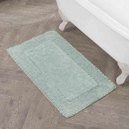 Laura Ashley Ruffle Border 100% Cotton Bath Rug, Sage Green, 17"x 24"