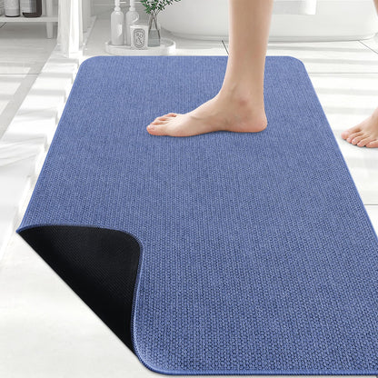 Smiry Ultra Thin Bath Mat 30X20, Non Slip Rubber Washable Bathroom Rugs