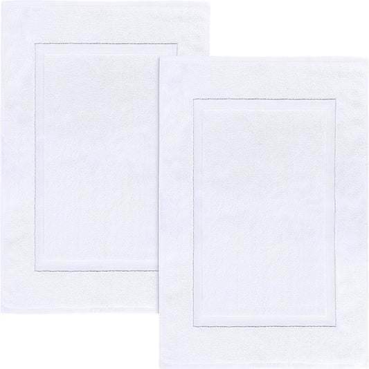 Utopia Towels Cotton Bath Mat, 21x34 in, 2 Pack, White