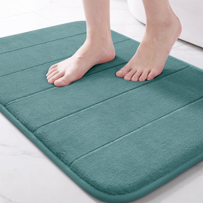 Yimobra Memory Foam Bath Mat, Super Soft Absorbent Bathroom Rug Non Slip, Quick Dry, Machine Washable Floor Carpet for Tub Shower, Home Decor Accessories, 24x17, Cream