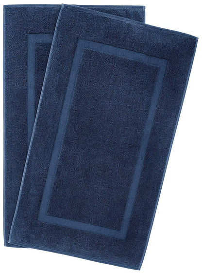 KAHAF COLLECTION Bath Mat Floor Towel Set - Absorbent Cotton Hotel Spa Shower/Bathtub Mats [Not a Bathroom Rug] 22"x34" Pack of 2