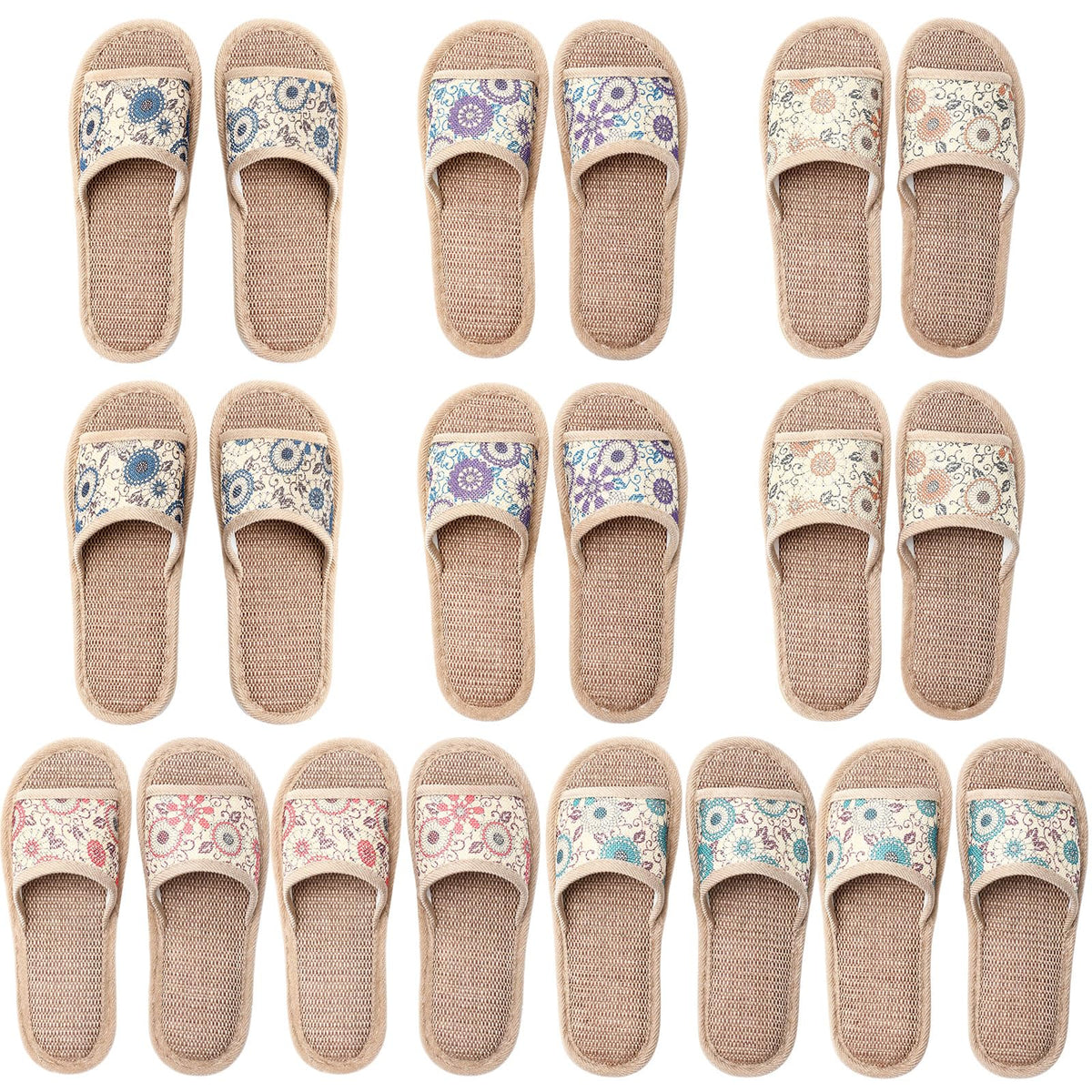 Tessco for you 10 Pairs Open Toe Guest Slippers Washable