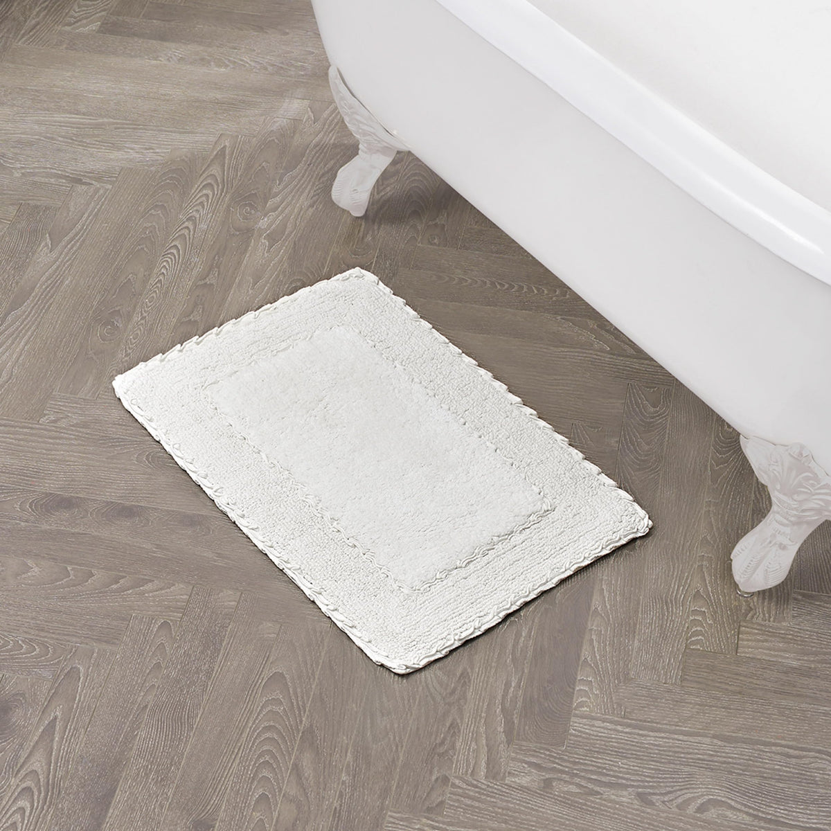 Laura Ashley Ruffle Border 100% Cotton Bath Rug, Sage Green, 17"x 24"