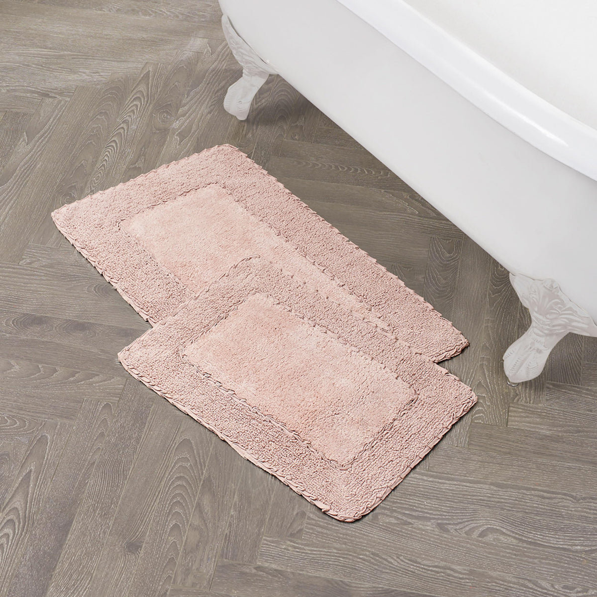 Laura Ashley Ruffle Border 100% Cotton Bath Rug, Sage Green, 17"x 24"