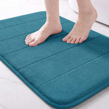 Yimobra Memory Foam Bath Mat, Super Soft Absorbent Bathroom Rug Non Slip, Quick Dry, Machine Washable Floor Carpet for Tub Shower, Home Decor Accessories, 24x17, Cream