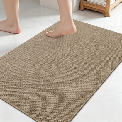 Smiry Ultra Thin Bath Mat 30X20, Non Slip Rubber Washable Bathroom Rugs