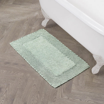 Laura Ashley Ruffle Border 100% Cotton Bath Rug, Sage Green, 17"x 24"