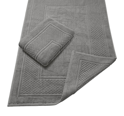 Avalon Towels Beige Bath Mat - 100% Cotton Set of 2 Absorbent Bathmat - Bathroom Mats Quick Dry Bath Mats for Bathrooms (22x34 Inches)