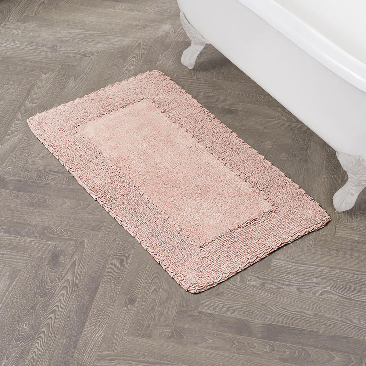 Laura Ashley Ruffle Border 100% Cotton Bath Rug, Sage Green, 17"x 24"