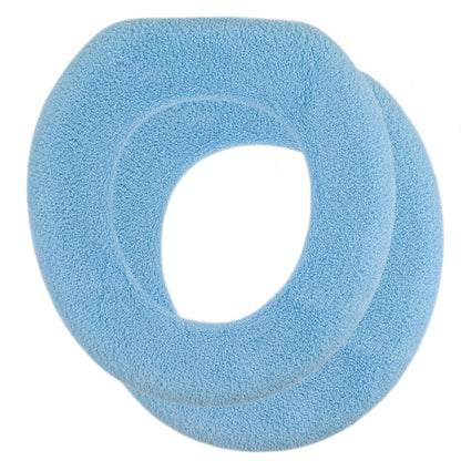 Soft Toilet Seat Cover - Plush & Thick Fabric Toilet Seat Warmer for Round & Elongated 14x18" Toilet Seats - Reusable, Machine-Washable, Easy-Install - Gift-Ready Packaging - Frost Gray