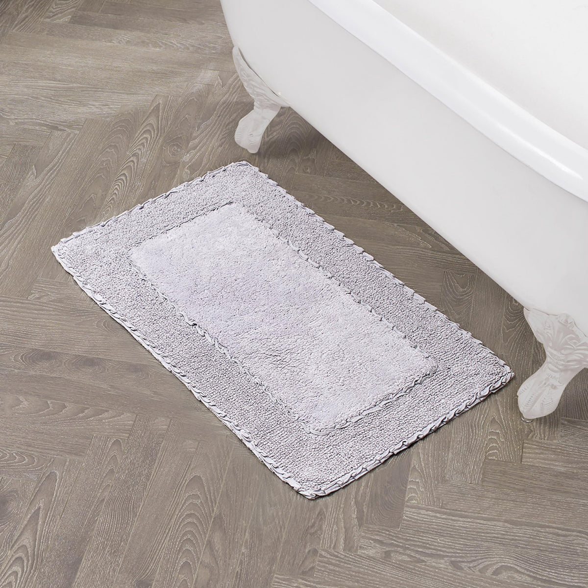 Laura Ashley Ruffle Border 100% Cotton Bath Rug, Sage Green, 17"x 24"