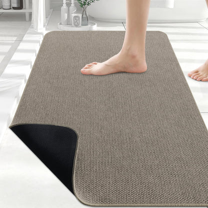 Smiry Ultra Thin Bath Mat 30X20, Non Slip Rubber Washable Bathroom Rugs