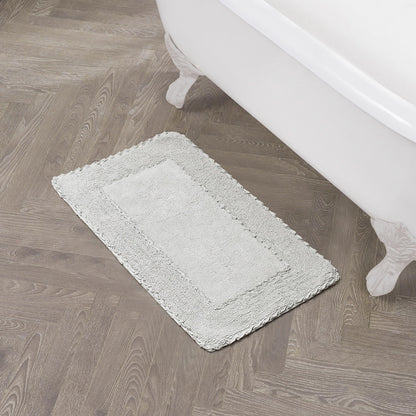 Laura Ashley Ruffle Border 100% Cotton Bath Rug, Sage Green, 17"x 24"