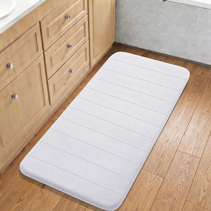 Yimobra Memory Foam Bath Mat, Super Soft Absorbent Bathroom Rug Non Slip, Quick Dry, Machine Washable Floor Carpet for Tub Shower, Home Decor Accessories, 24x17, Cream