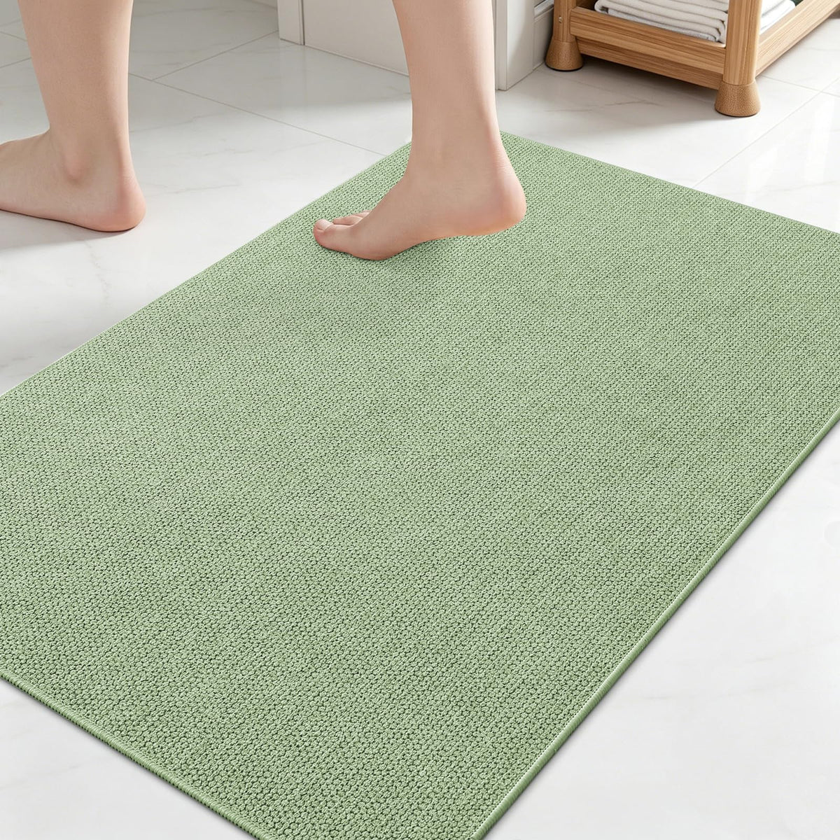 Smiry Ultra Thin Bath Mat 30X20, Non Slip Rubber Washable Bathroom Rugs