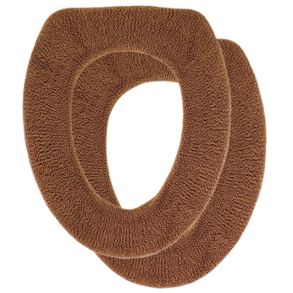 Soft Toilet Seat Cover - Plush & Thick Fabric Toilet Seat Warmer for Round & Elongated 14x18" Toilet Seats - Reusable, Machine-Washable, Easy-Install - Gift-Ready Packaging - Frost Gray