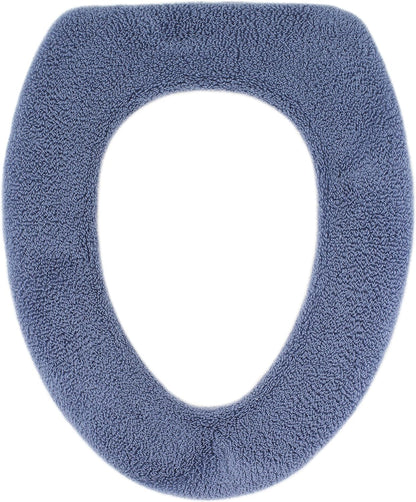 Soft Toilet Seat Cover - Plush, Thick Fabric Toilet Seat Warmer for Round & Elongated 14x18" Toilet Seats - Reusable, Machine-Washable, Easy-Install - Gift-Ready Packaging - Infinity Blue
