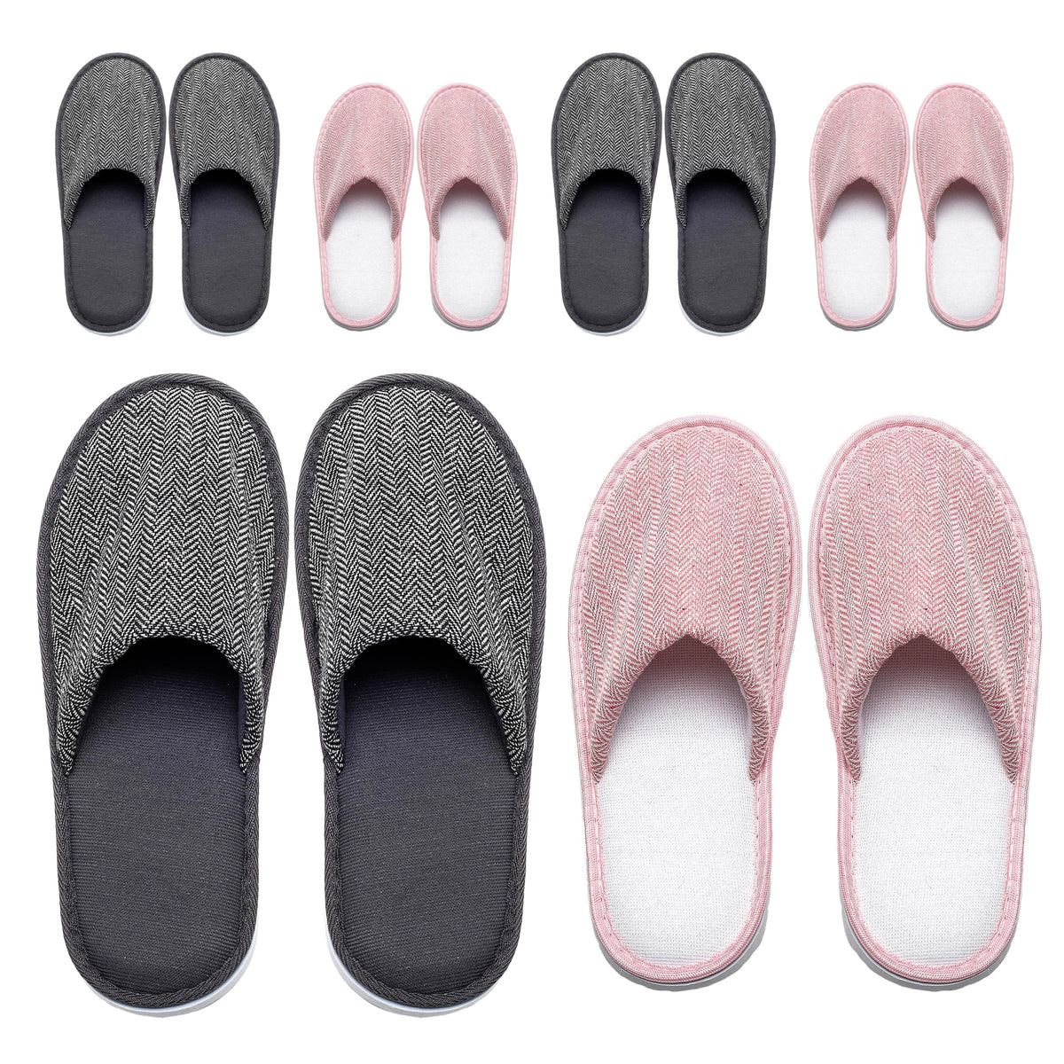 OSTADARRA 6-10 Pairs Spa Slippers, Non Slip Disposable Slippers For Guest