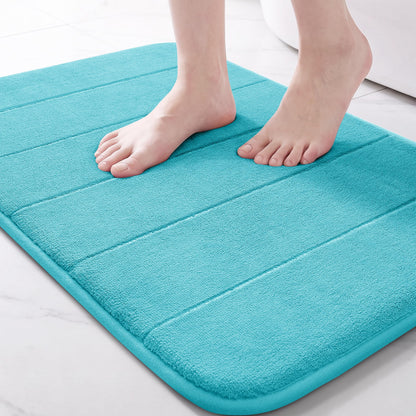 Yimobra Memory Foam Bath Mat, Super Soft Absorbent Bathroom Rug Non Slip, Quick Dry, Machine Washable Floor Carpet for Tub Shower, Home Decor Accessories, 24x17, Cream